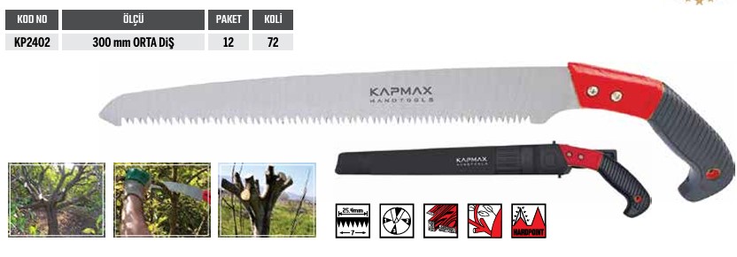 KAPMAX KILIFLI BUDAMA TESTERESİ 300 MM 1 KOLİ:72 ADET